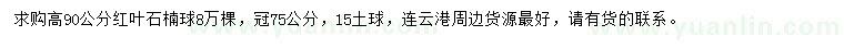求購高90公分紅葉石楠球
