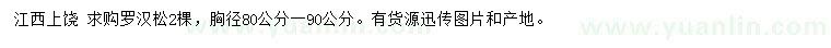求購(gòu)胸徑80-90公分羅漢松