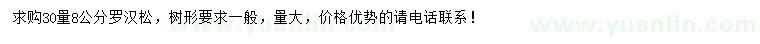 求購30量8公分羅漢松