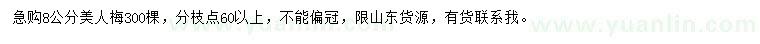 求購(gòu)8公分美人梅