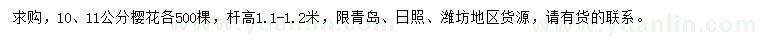 求購(gòu)10、11公分櫻花