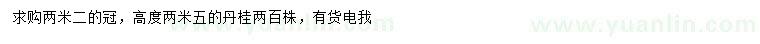 求購高2.5米丹桂