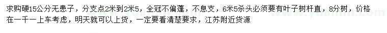 求購(gòu)硬15公分無(wú)患子