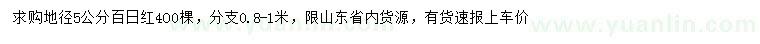 求購地徑5公分百日紅