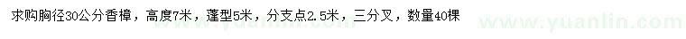 求購(gòu)胸徑30公分香樟
