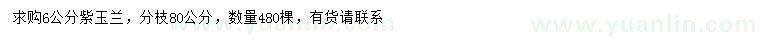 求購(gòu)6公分紫玉蘭
