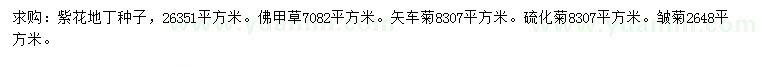 求購紫花地丁種子、佛甲草、矢車菊等