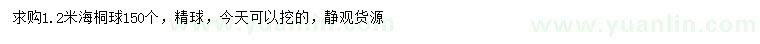 求購1.2米海桐球