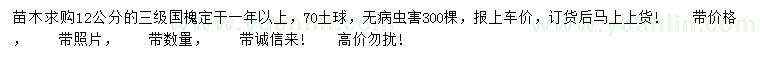 求購12公分國槐