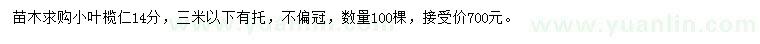 求購14公分小葉欖仁