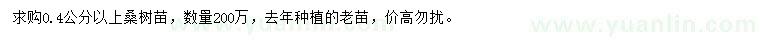 求購0.4公分以上桑樹苗