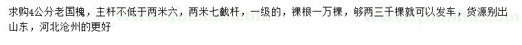 求購(gòu)4公分老國(guó)槐