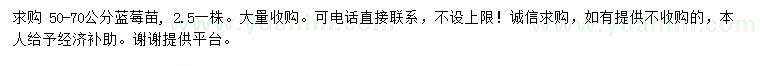 求購50-70公分藍(lán)莓苗