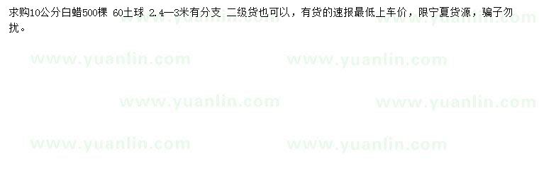 求購(gòu)10公分白蠟