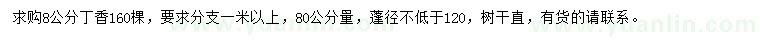 求購80公分量8公分丁香