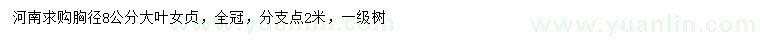 求購胸徑8公分大葉女貞