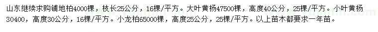 求購鋪地柏、大葉黃楊、小葉黃楊等