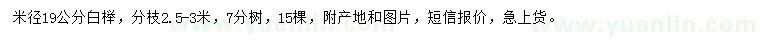 求購米徑19公分白櫸