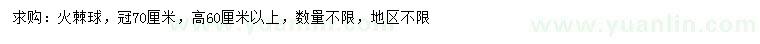 求購冠幅70公分火棘球