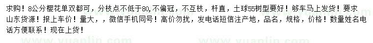 求購8公分櫻花