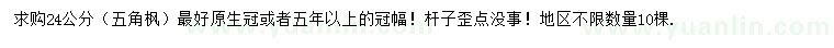 求購24公分五角楓