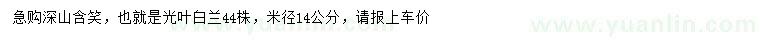 求購(gòu)米徑14公分深山含笑
