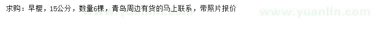 求購15公分早櫻