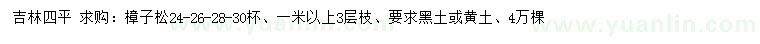 求購(gòu)1米以上樟子松