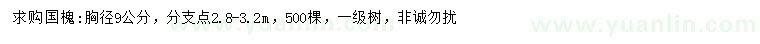 求購胸徑9公分國槐
