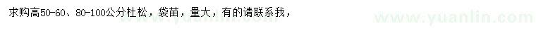 求購高50-60、80-100公分杜松