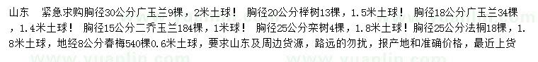 求購(gòu)廣玉蘭、櫸樹、二喬玉蘭等