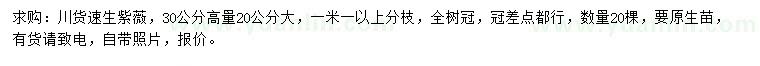 求購30量20公分速生紫薇