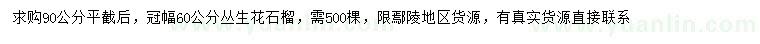 求購冠幅60公分叢生花石榴