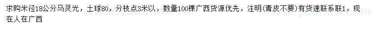 求購米徑18公分馬靈光