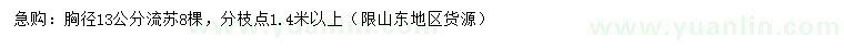 求購(gòu)胸徑13公分流蘇