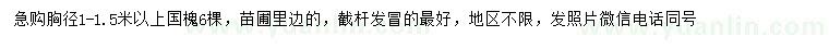 求購胸徑1-1.5米以上國槐