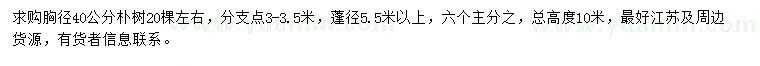 求購胸徑40公分樸樹