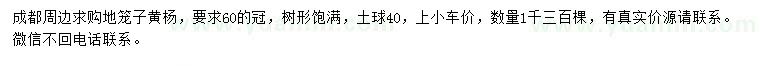 求購冠60公分地籠子黃楊