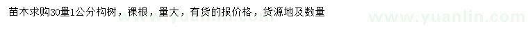 求購(gòu)30量1公分構(gòu)樹(shù)