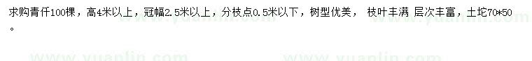 求購高4米以上青扦