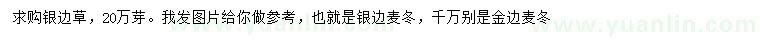 求購銀邊草