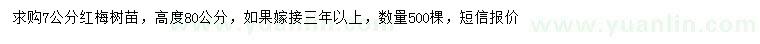 求購(gòu)7公分紅梅樹