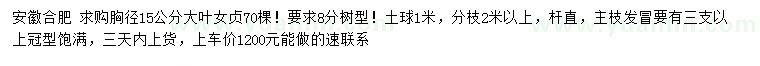 求購(gòu)胸徑15公分大葉女貞7