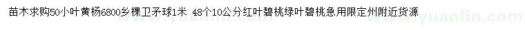 求購(gòu)小葉黃楊、衛(wèi)矛球、紅葉碧桃等
