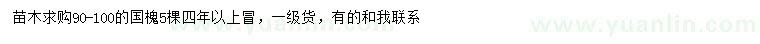求購90-100公分國槐