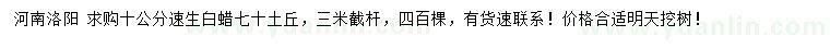 求購(gòu)10公分速生白蠟合適明天挖樹(shù)！
