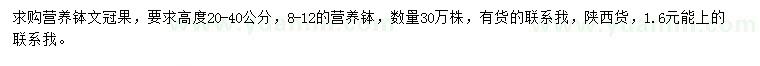 求購(gòu)高度20-40公分文冠果