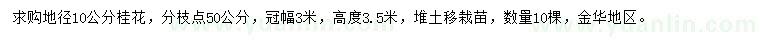 求購地徑10公分桂花