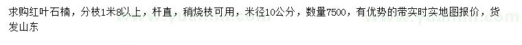 求購(gòu)米徑10公分紅葉石楠