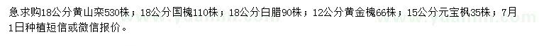 求購(gòu)黃山欒、國(guó)槐、白蠟等